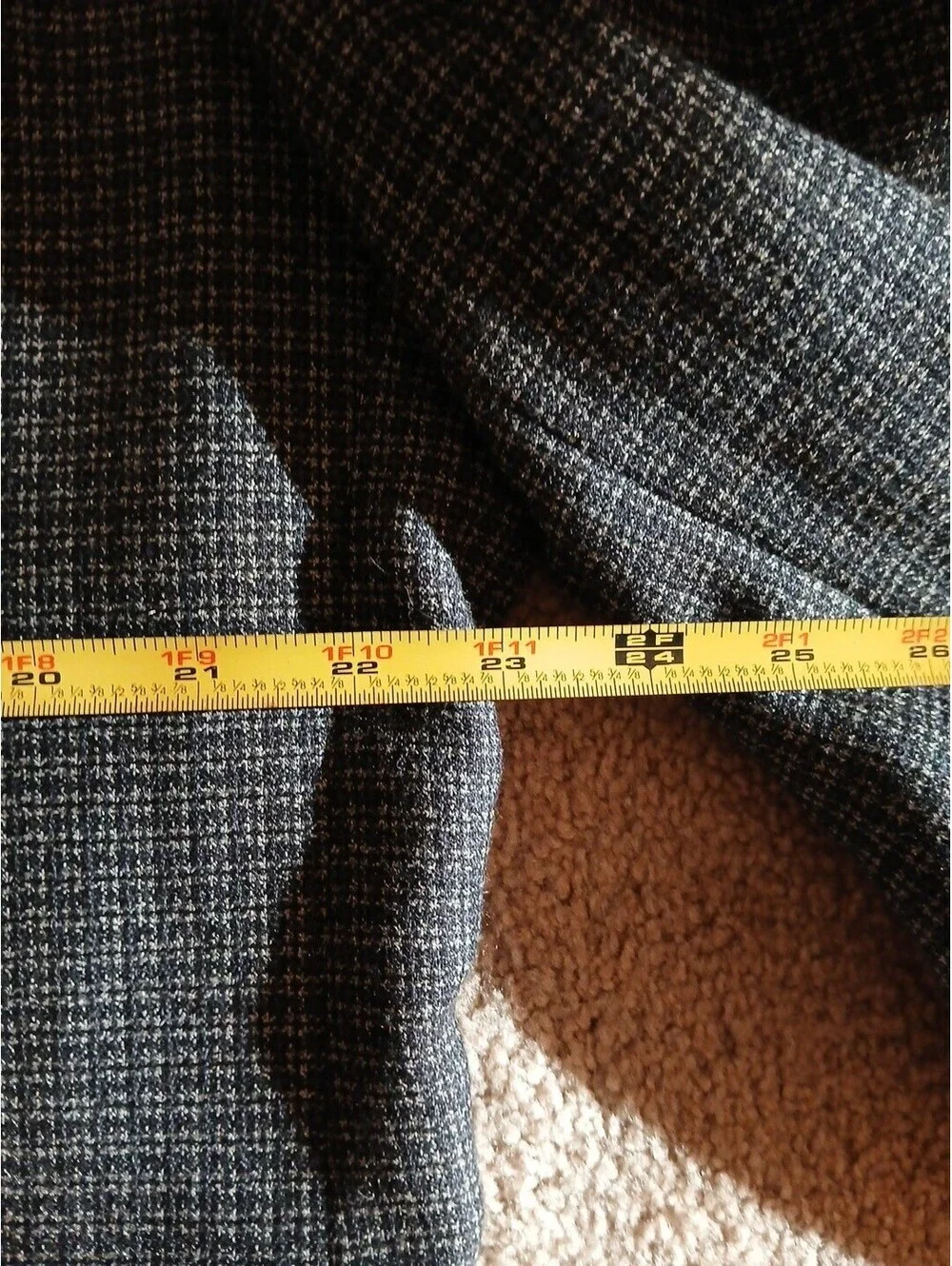 Vintage Nordstrom Black Check Waffle Tweed Wool Men Blazer 46L Sport Coat Jacket